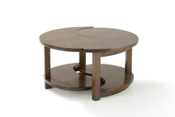 Table basse Ying Yang hévéa D80cm MAORI
