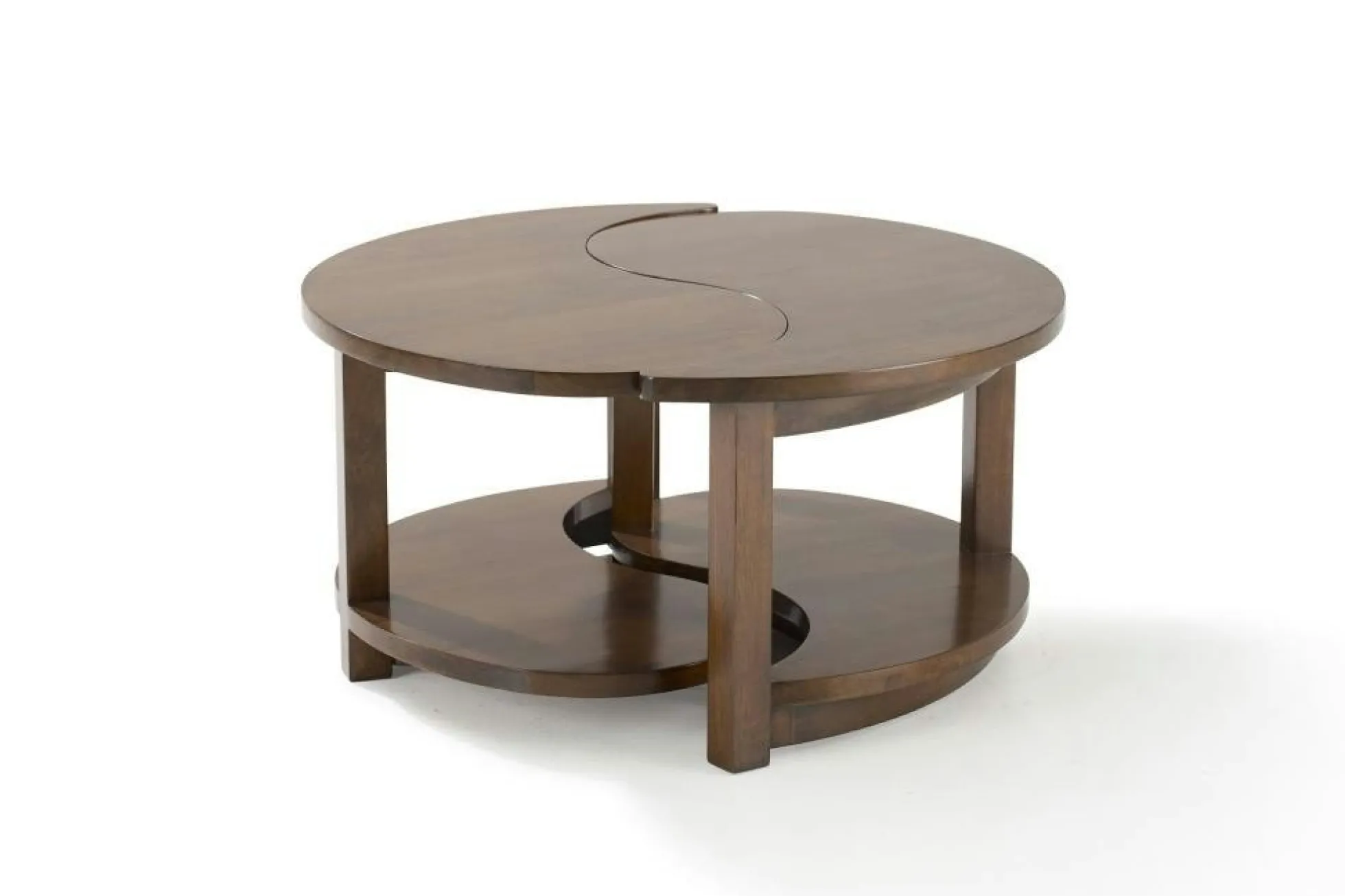 Table basse Ying Yang hévéa D80cm MAORI