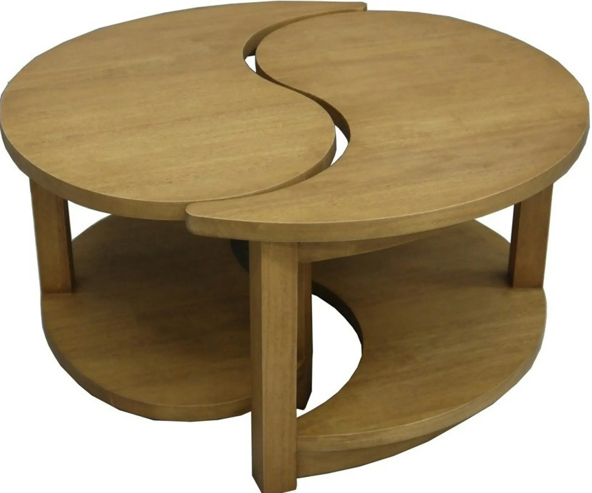 Table basse Ying Yang hévéa D80cm MAORI