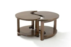 Table basse Ying Yang hévéa D80cm MAORI