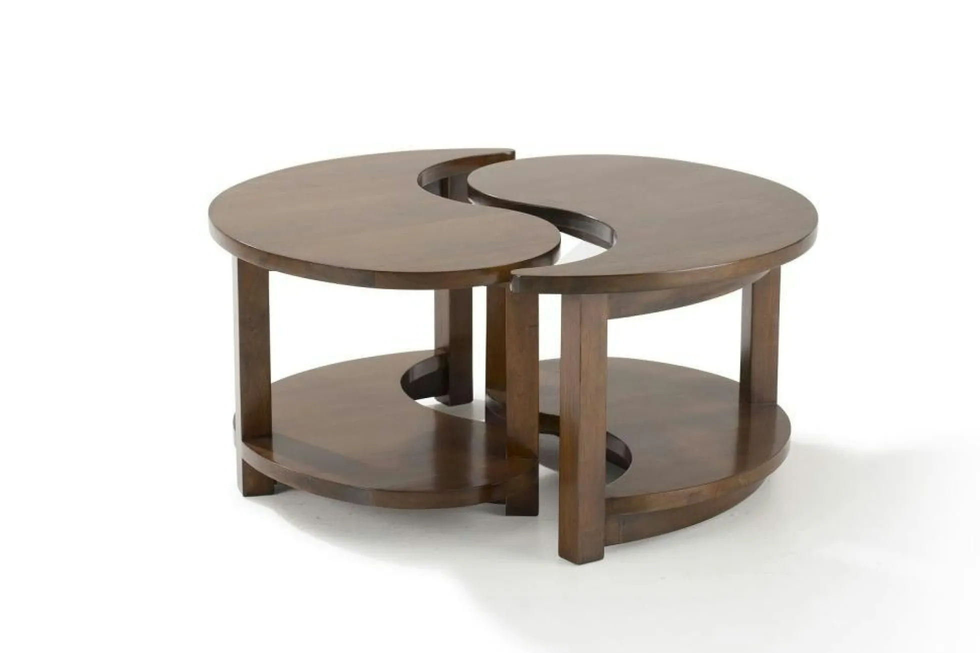 Table basse Ying Yang hévéa D80cm MAORI