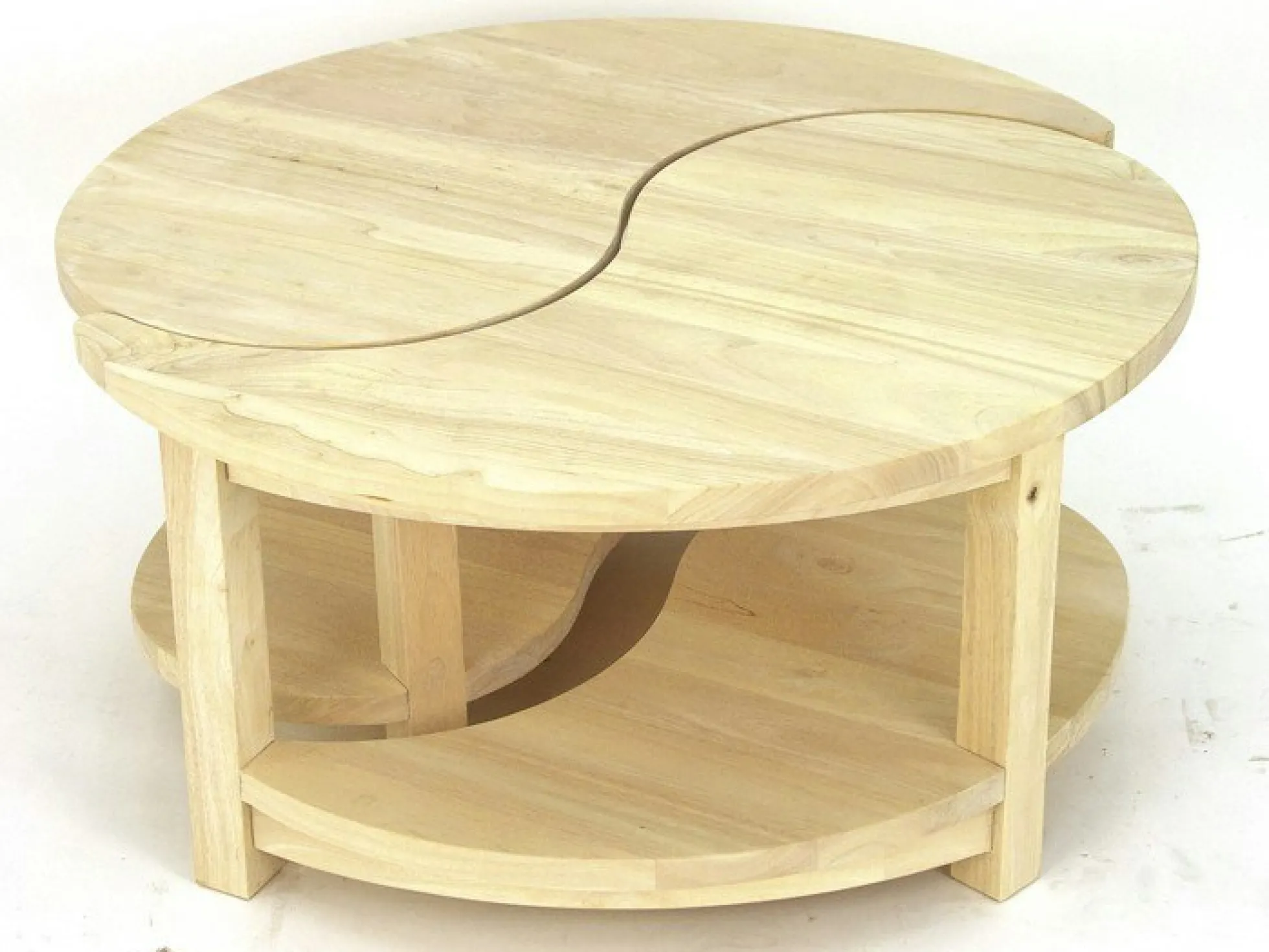 Table basse Ying Yang hévéa D80cm MAORI