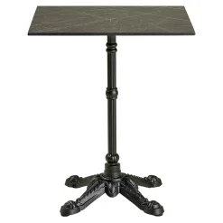 Table bistrot carrée effet marbre gris pied fonte 60 cm TORANO