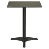 Table bistrot carrée effet marbre gris pied alu 60 cm TORANO