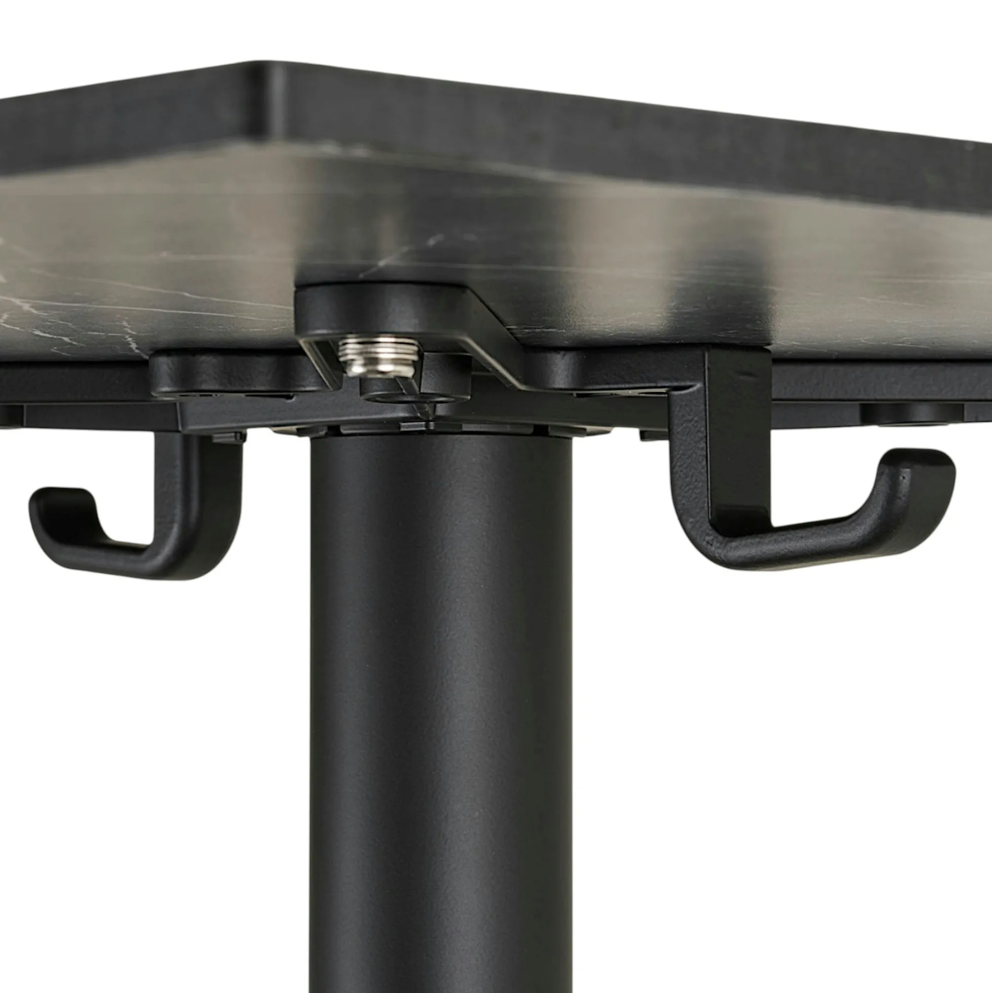 Table bistrot carrée effet marbre gris pied alu 60 cm TORANO