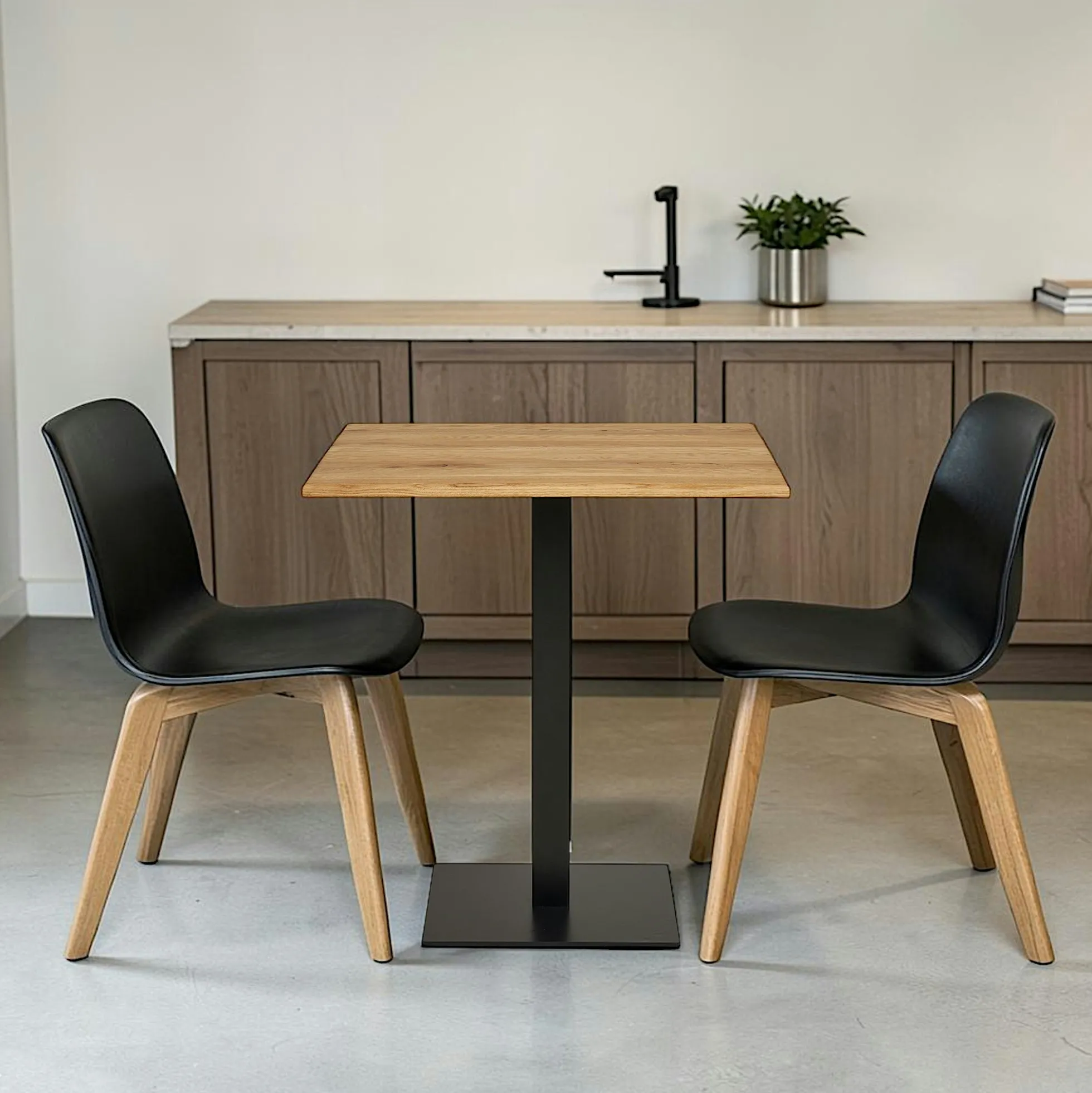 Table bistrot carrée en chêne clair 70 cm VARDE
