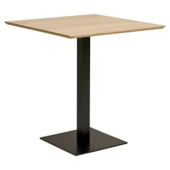 Table bistrot mélamine effet bois – pied métal, 70 cm NAPA