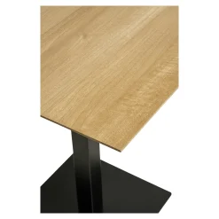 Table bistrot mélamine effet bois – pied métal, 70 cm NAPA