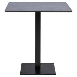 Table bistrot mélamine grise - pied métal noir, 70 cm NAPA