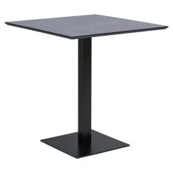 Table bistrot mélamine grise - pied métal noir, 70 cm NAPA