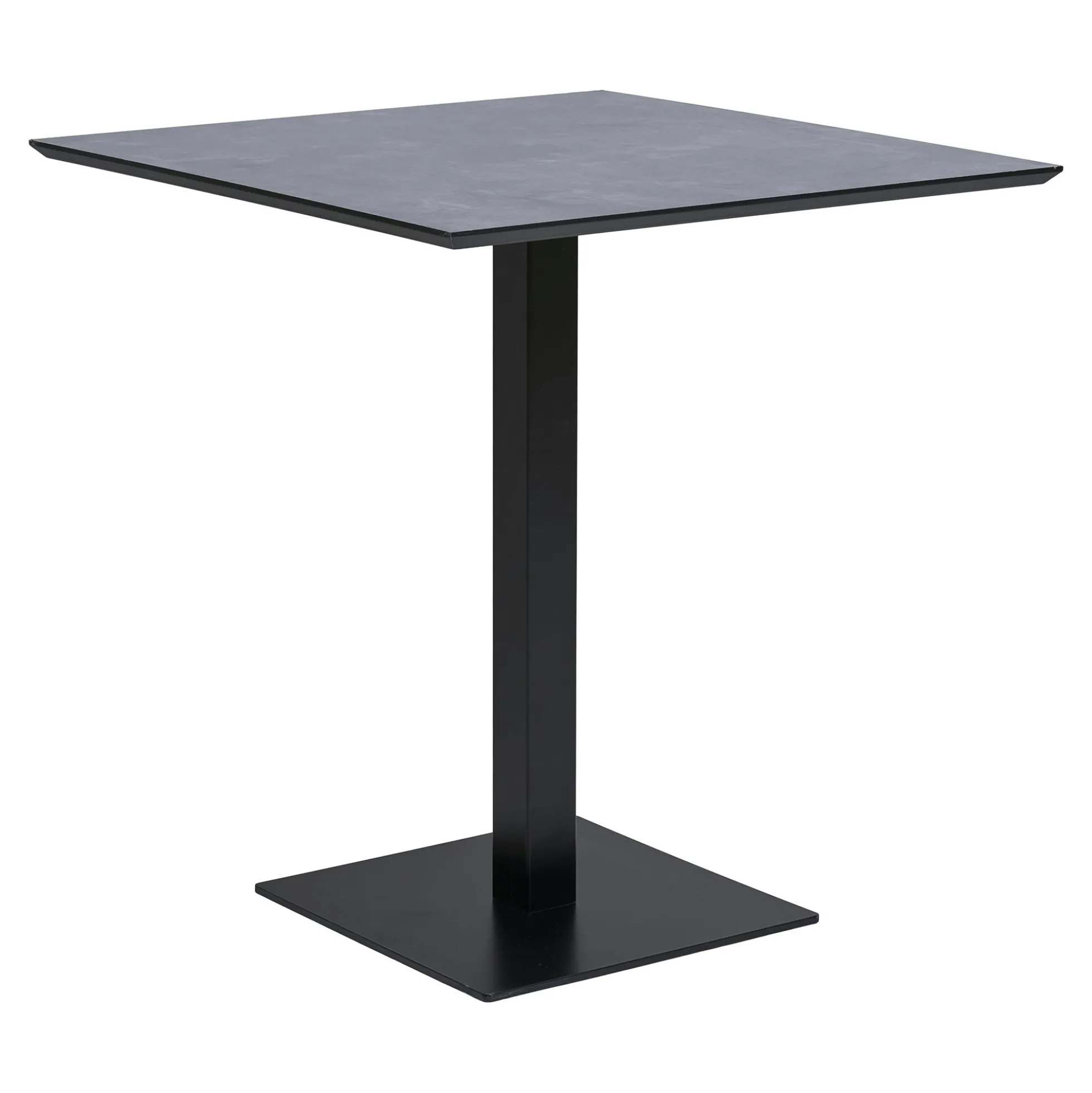 Table bistrot mélamine grise - pied métal noir, 70 cm NAPA