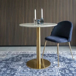 Table bistrot ronde aspect marbre ø70 cm TORANO