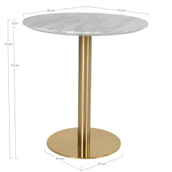 Table bistrot ronde aspect marbre ø70 cm TORANO