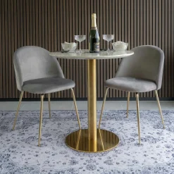 Table bistrot ronde aspect marbre ø70 cm TORANO