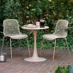 Table bistrot ronde en acier taupe ø60 cm RHODES