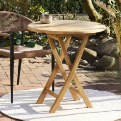 Table bistrot ronde en teck ø70 cm KUTA