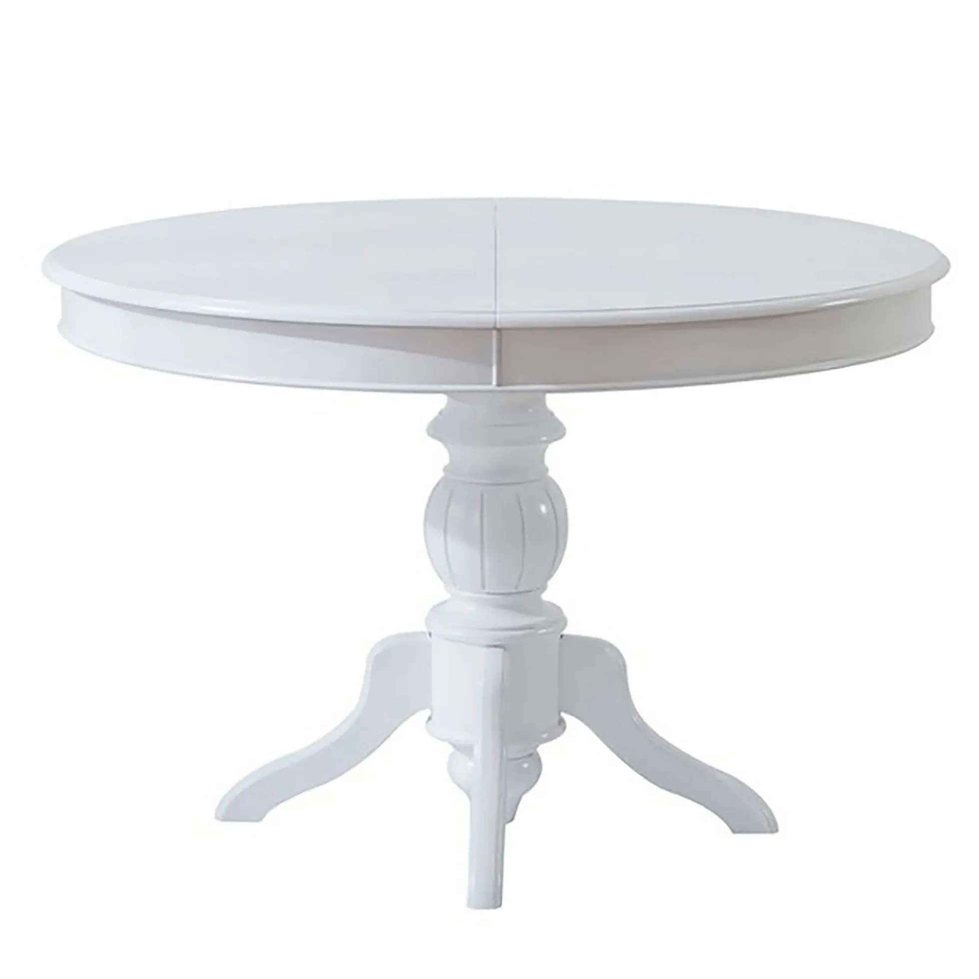 Table blanche extensible - ⌀118/158 cm, pied tourné TENA