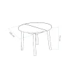 Table blanche extensible forme ronde Ø100-131 cm ARDEN