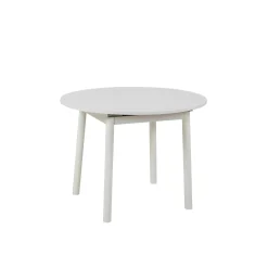 Table blanche extensible forme ronde Ø100-131 cm ARDEN