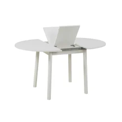 Table blanche extensible forme ronde Ø100-131 cm ARDEN