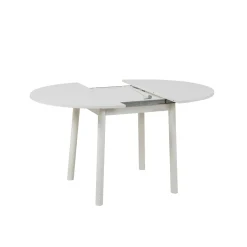 Table blanche extensible forme ronde Ø100-131 cm ARDEN