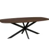 Table bords arrondis bois foncé 240 cm LEXTON