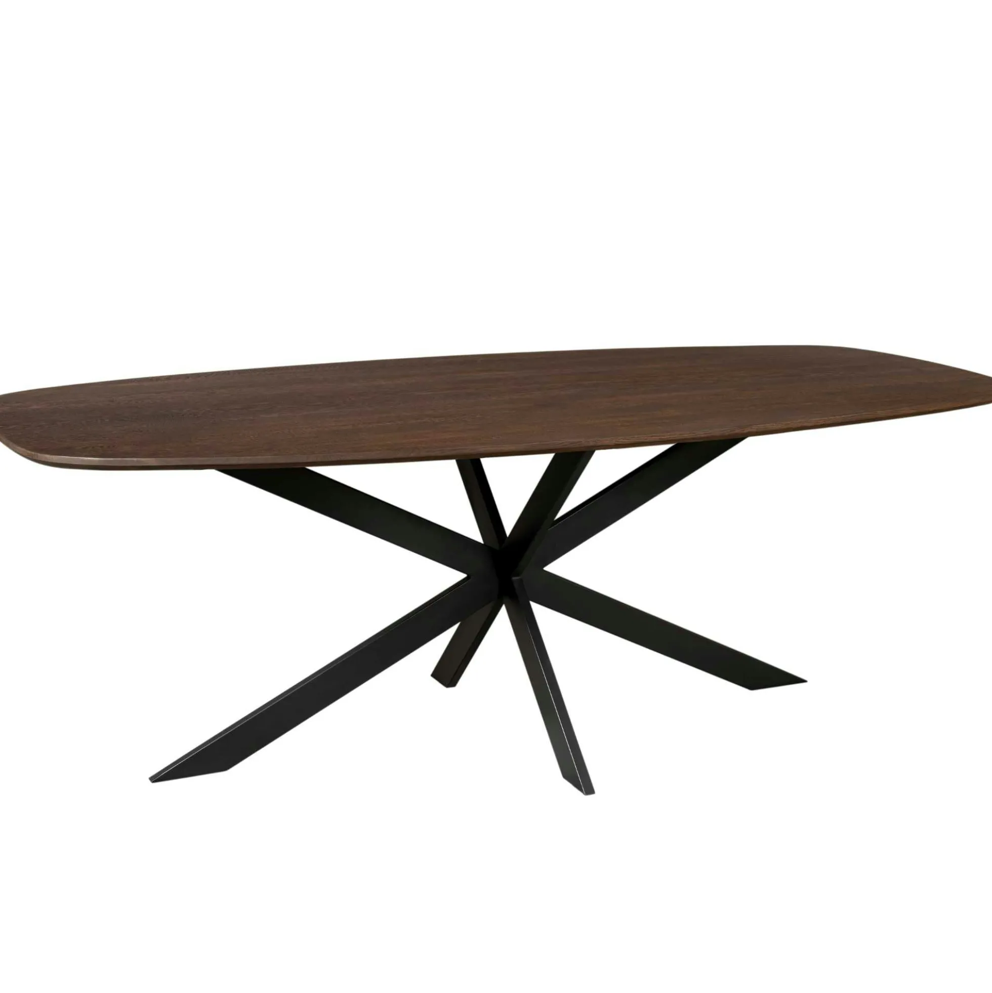 Table bords arrondis bois foncé 240 cm LEXTON