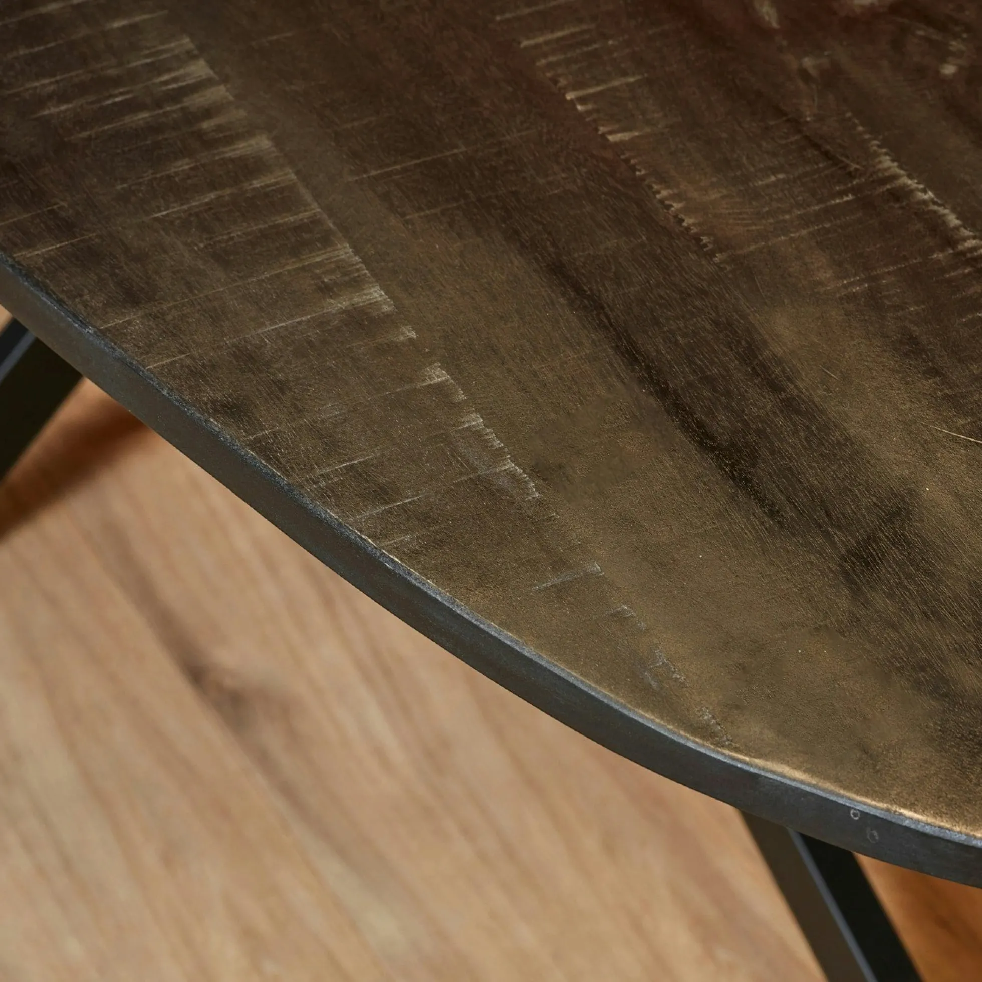Table bords arrondis bois noir 240 cm UTAH