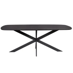 Table bords arrondis bois noir 240 cm UTAH