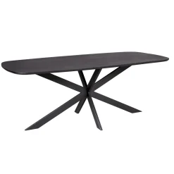 Table bords arrondis bois noir 240 cm UTAH