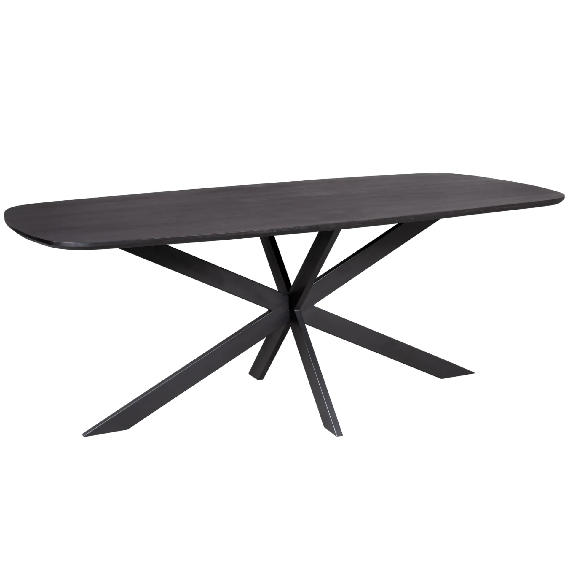 Table bords arrondis bois noir 240 cm UTAH