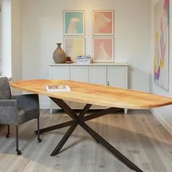 Table bords arrondis en bois 240 cm UTAH