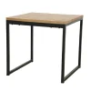 Table carrée en Hévéa recyclé naturel et pieds métal 80x80x76cm LOFT