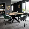 Table carrée extensible en chêne blanc 120 cm PALERME