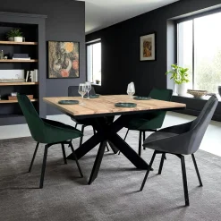 Table carrée extensible en chêne blanc 120 cm PALERME