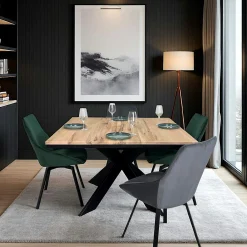 Table carrée extensible en chêne blanc 120 cm PALERME