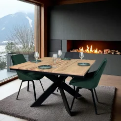 Table carrée extensible en chêne blanc 120 cm PALERME