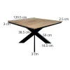 Table carrée extensible en chêne huilé 120 cm PALERME