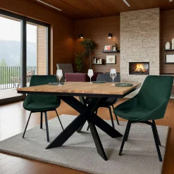 Table carrée extensible en chêne huilé 120 cm PALERME