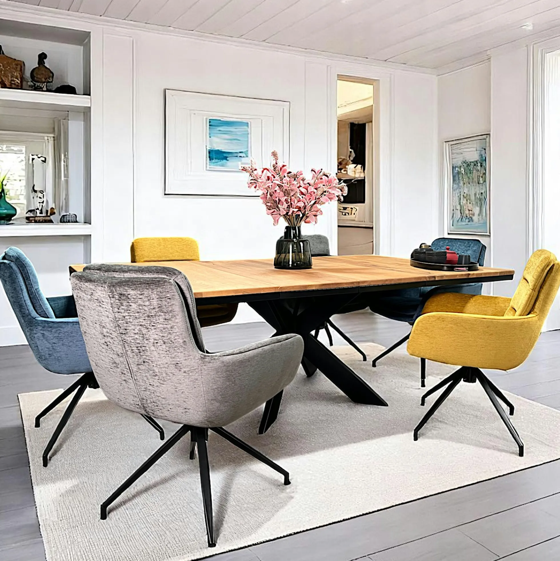 Table carrée extensible en chêne huilé 130 cm PALERME