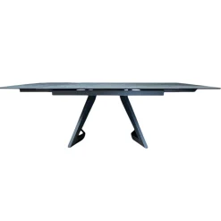 Table carrée extensible en céramique marbrée anthracite 140-220 cm LOMBARDIE