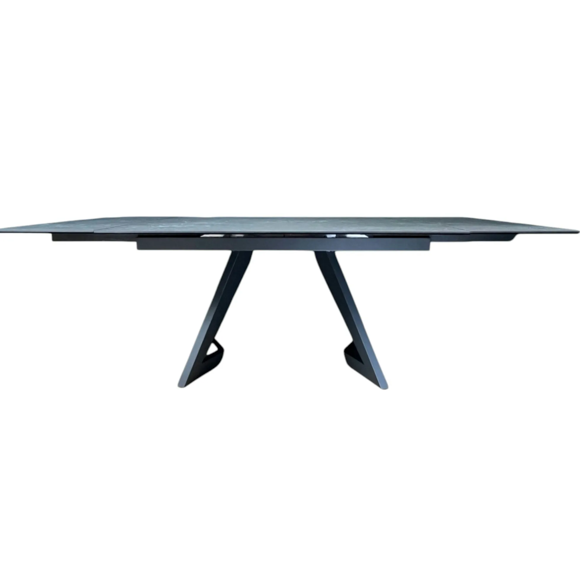 Table carrée extensible en céramique marbrée anthracite 140-220 cm LOMBARDIE