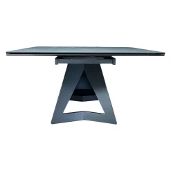 Table carrée extensible en céramique marbrée anthracite 140-220 cm LOMBARDIE