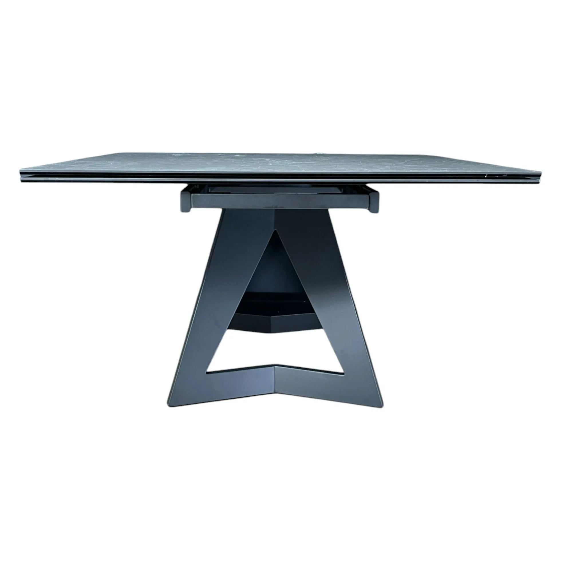 Table carrée extensible en céramique marbrée anthracite 140-220 cm LOMBARDIE