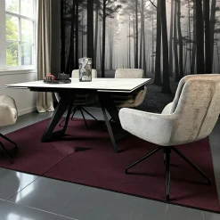 Table carrée extensible en céramique marbrée blanche 140-200 cm LOMBARDIE