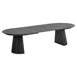 Table chêne noir pied baguette extensible 200/250/300 cm AMSTERDAM