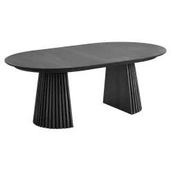 Table chêne noir pied baguette extensible 200/250/300 cm AMSTERDAM