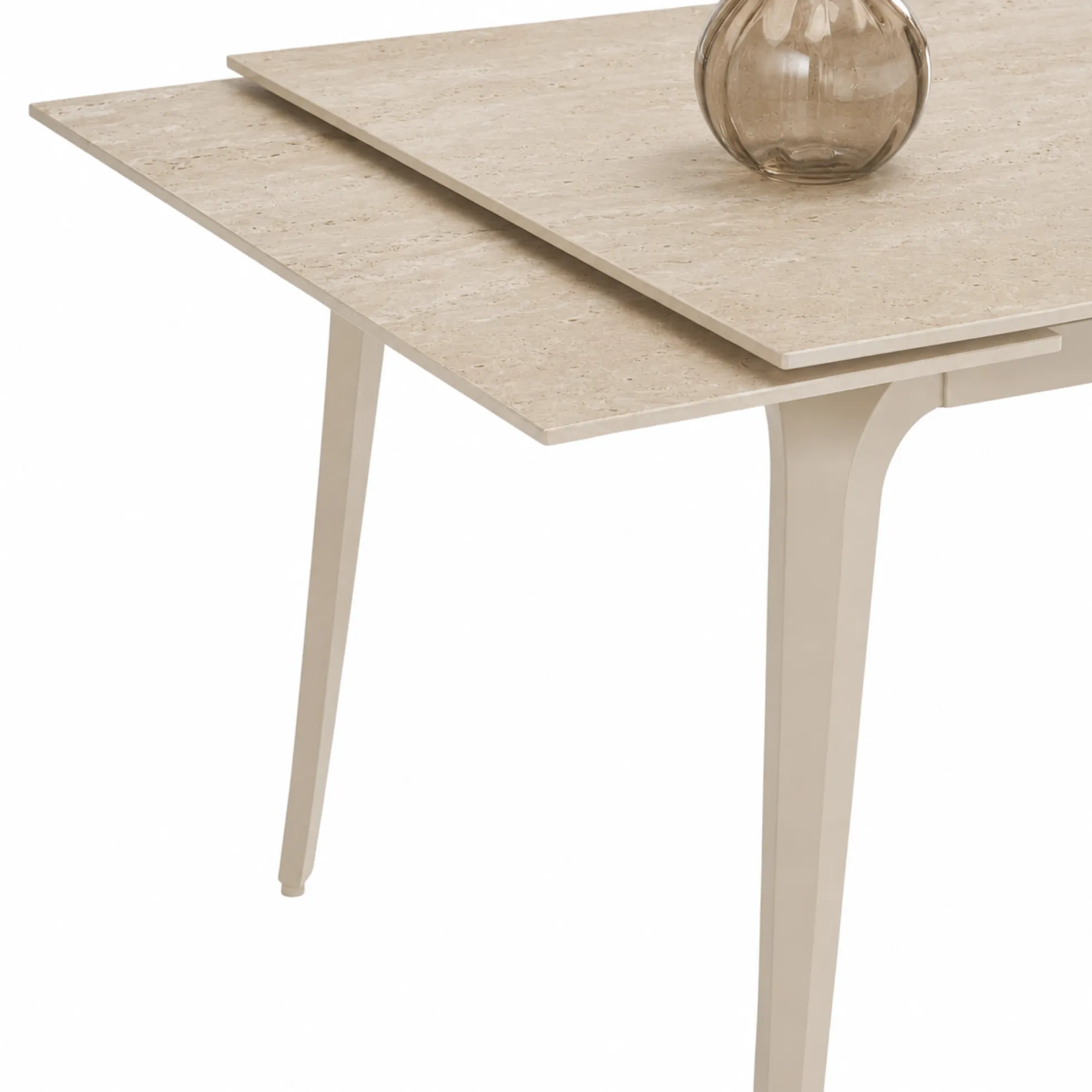 Table céramique à décor travertin 140-220 cm LORA