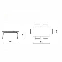 Table céramique à décor travertin 160-240 cm LORA