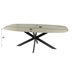 Table céramique effet travertin texturé - 180 cm COLISEE